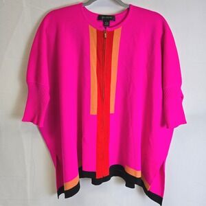 St. John Wool Blend Zip Up Bat Wing Sleeve Sweater, Pink, Small, K6160G0, Flawed